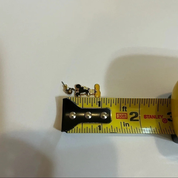 Disney Mickey Mouse Earrings Vintage 1980s Front & Back Facing Fun Design Dangle - Picture 5 of 6